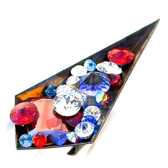 AMERICAN WOMAN SWAROVSKI RHINESTONE SNUFF RING - Picture 1 of 3